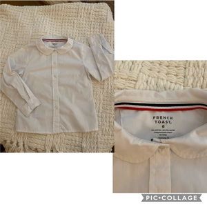 Girls white button down shirt